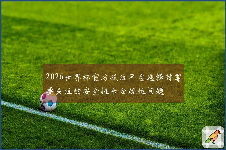2026世界杯官方投注平台选择时需要关注的安全性和合规性问题